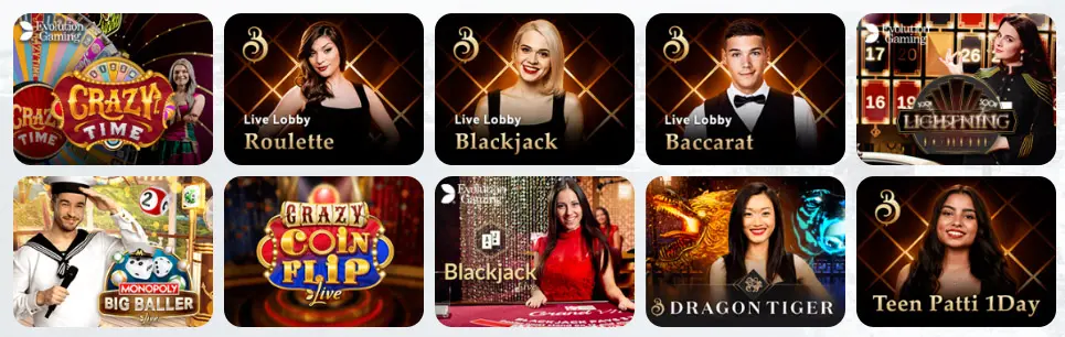 Juegos de casino en vivo GUTS CASINO