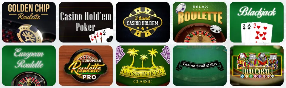 Juegos de mesa en Guts Casino en Chile